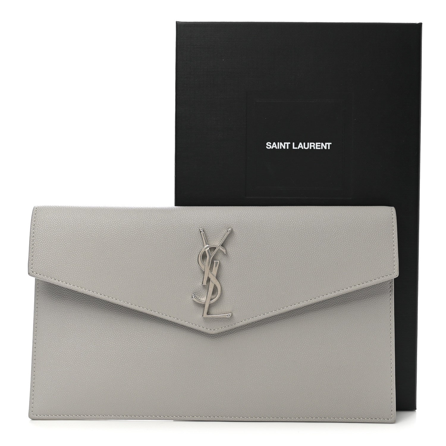 Saint Laurent Grain De Poudre Uptown Pouch Granite 7 of 7