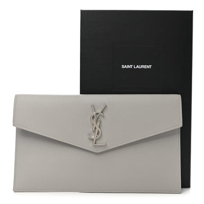 Saint Laurent Grain De Poudre Uptown Pouch Granite 7 of 7