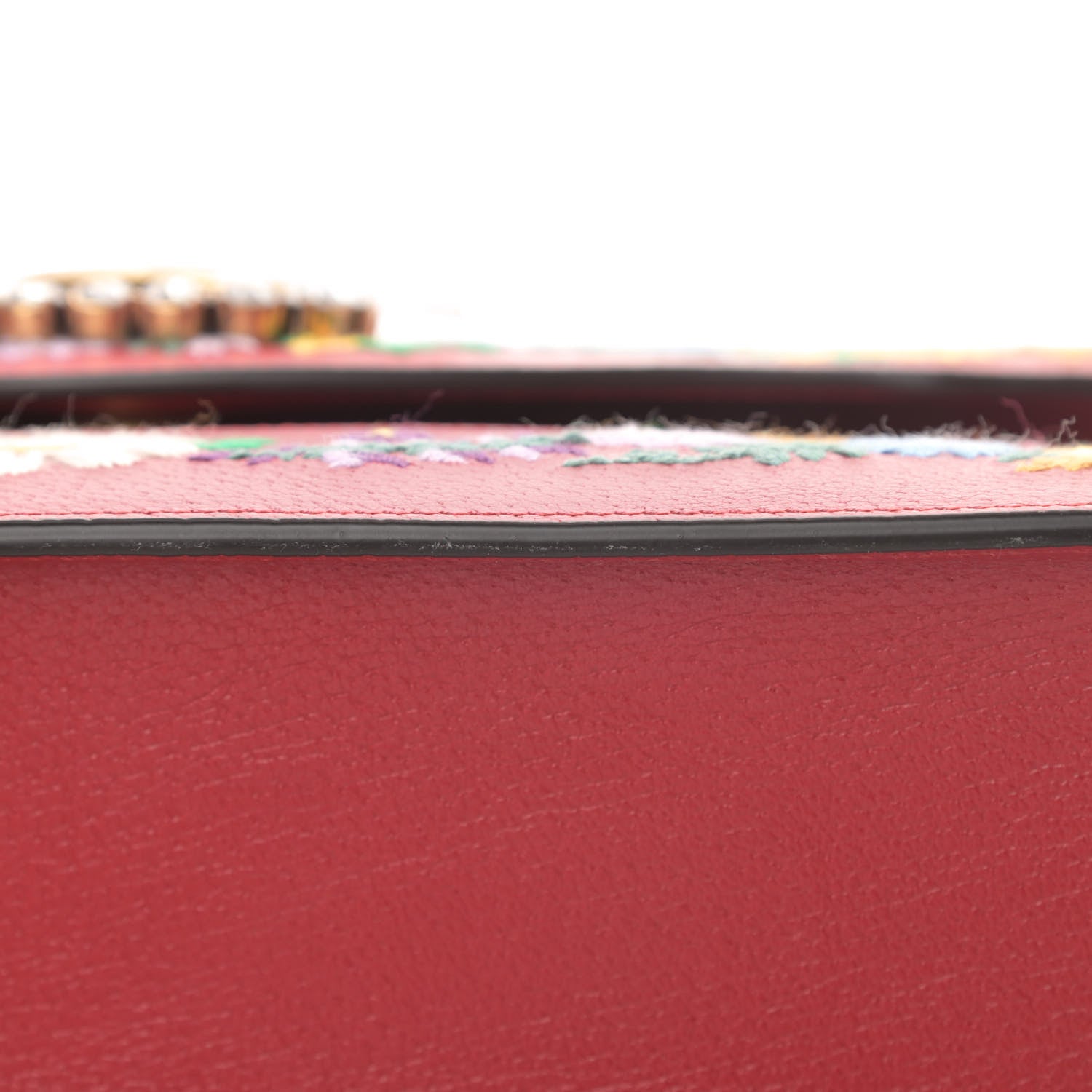 Gucci Calfskin Embroidered Medium Shoulder Bag Hibiscus Red 11 of 11