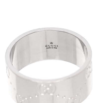 Gucci 18K White Gold Wide Icon Ring 55 7.25 4 of 6