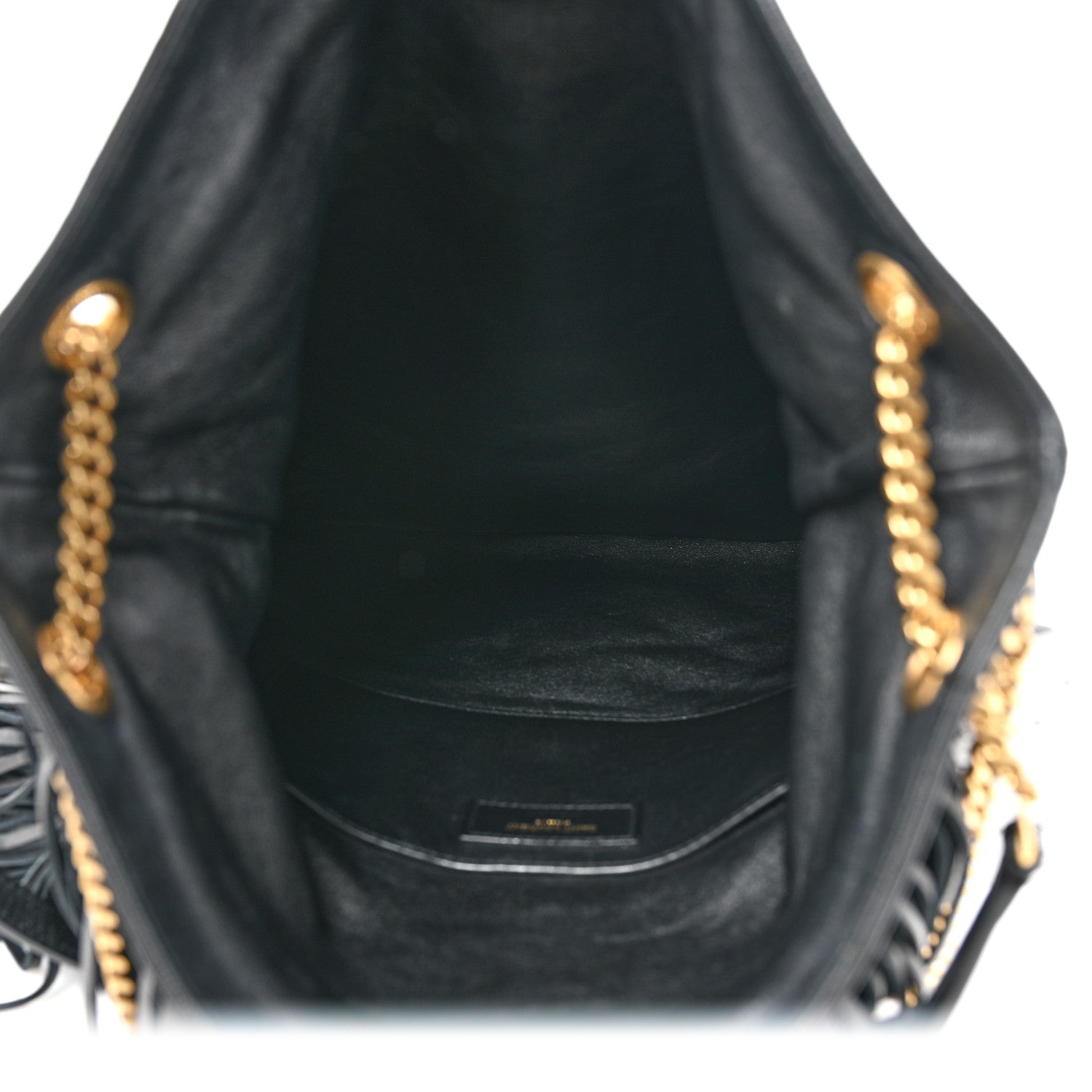 Saint Laurent Suede Calfskin Large Grace Fringed Hobo Bag Rope Black 9 of 9