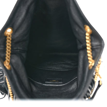 Saint Laurent Suede Calfskin Large Grace Fringed Hobo Bag Rope Black 9 of 9