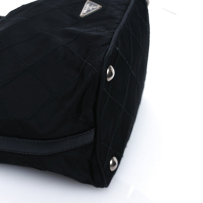 Prada Tessuto Nylon Stitched Hobo Black 8 of 12