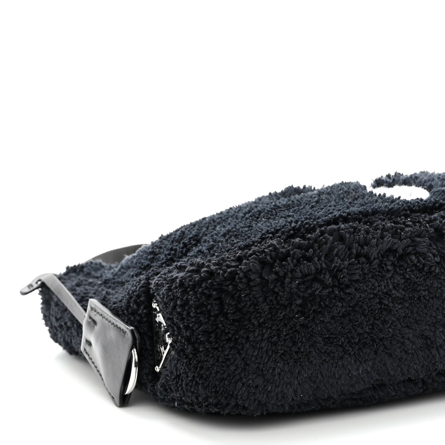 Terry Cloth Mini Re-Edition 2000 Bag Black White