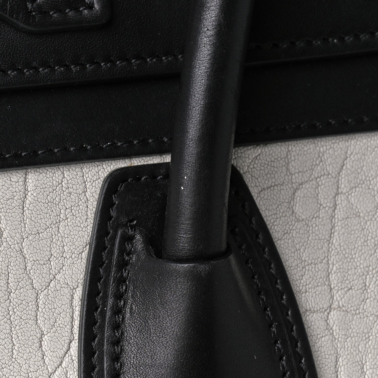 Celine Bullhide Calfskin Micro Bi-Color Luggage Black White 11 of 11