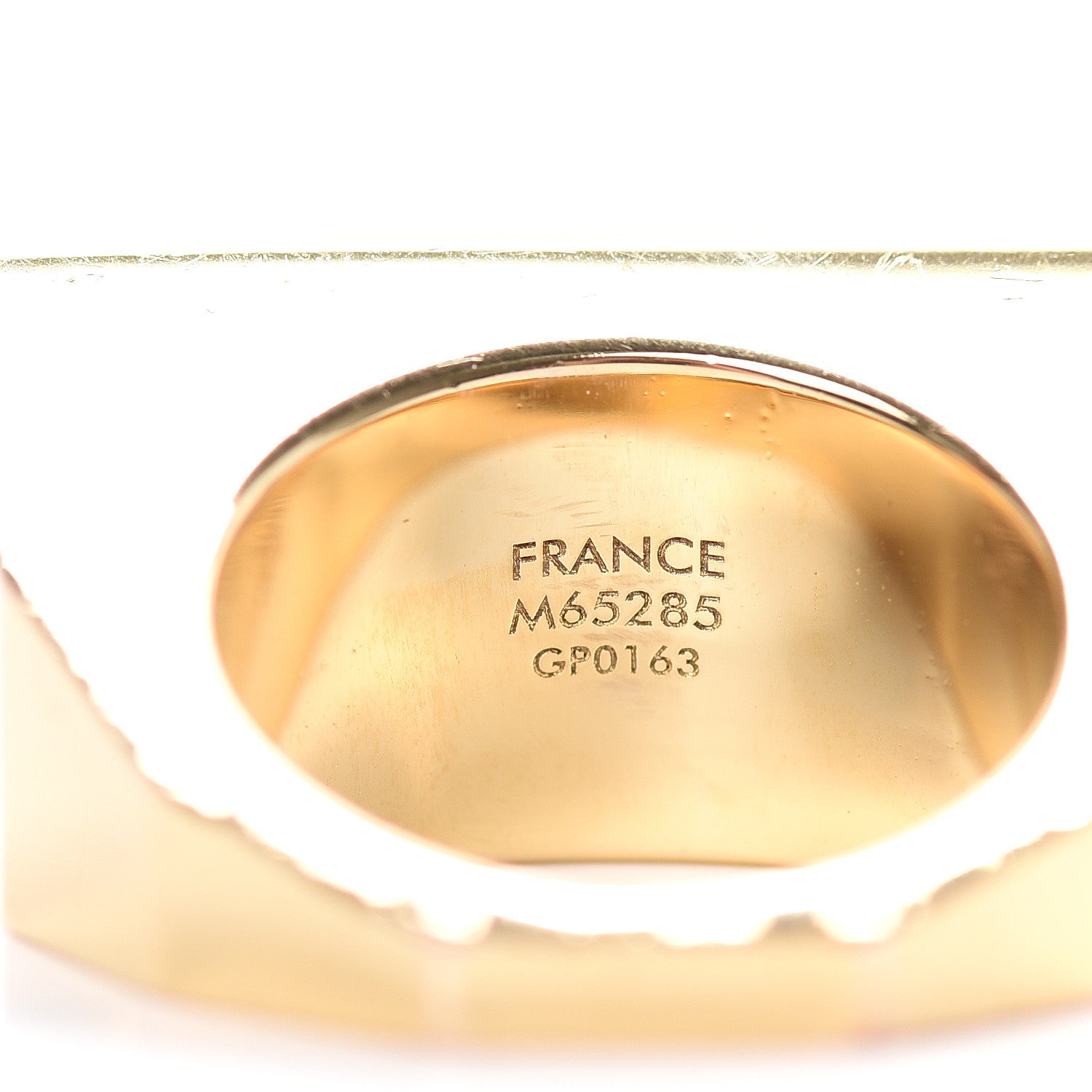 Louis Vuitton Resin Swarovski Crystal Inclusion Ring 6.5 Gold 4 of 7