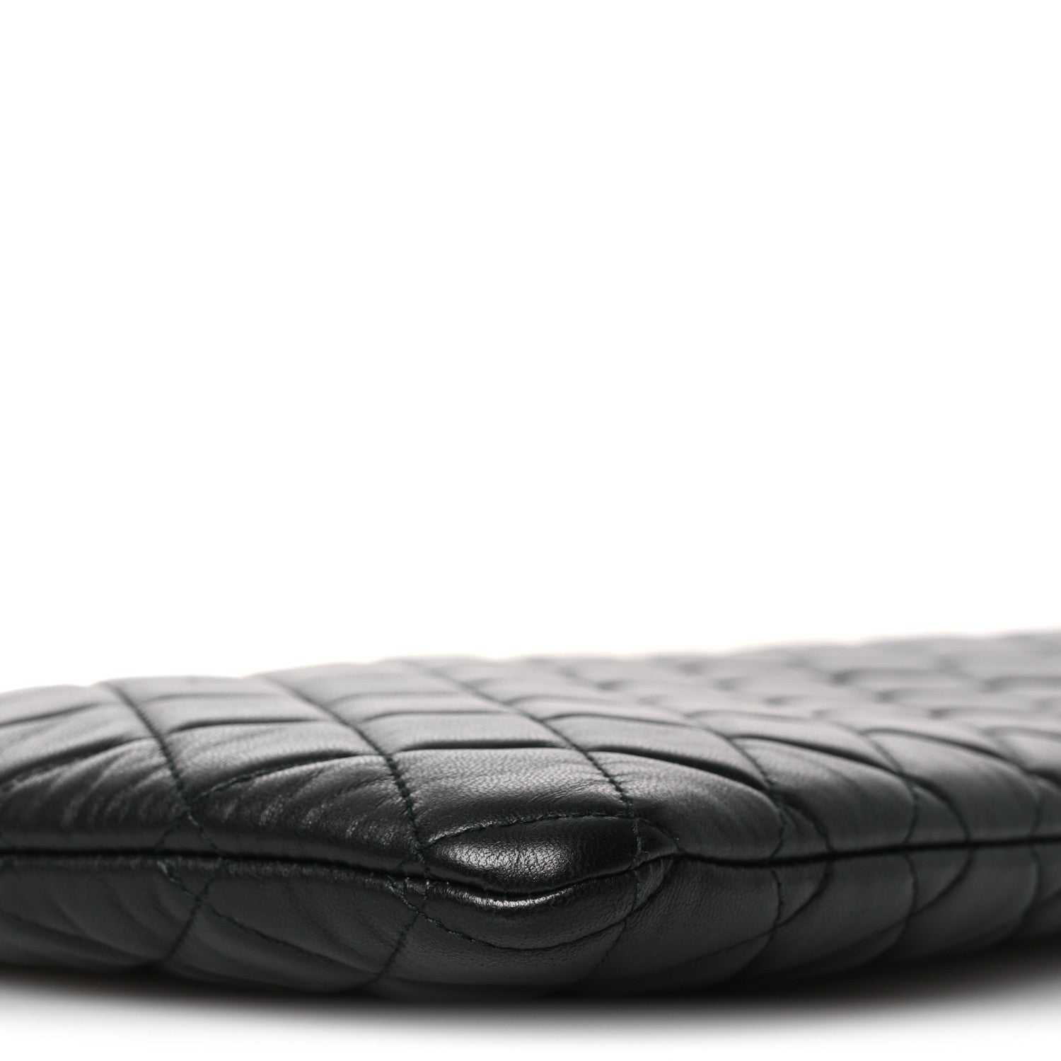 Chanel Lambskin Quilted Large Boy Zip Pouch Black 9 of 11