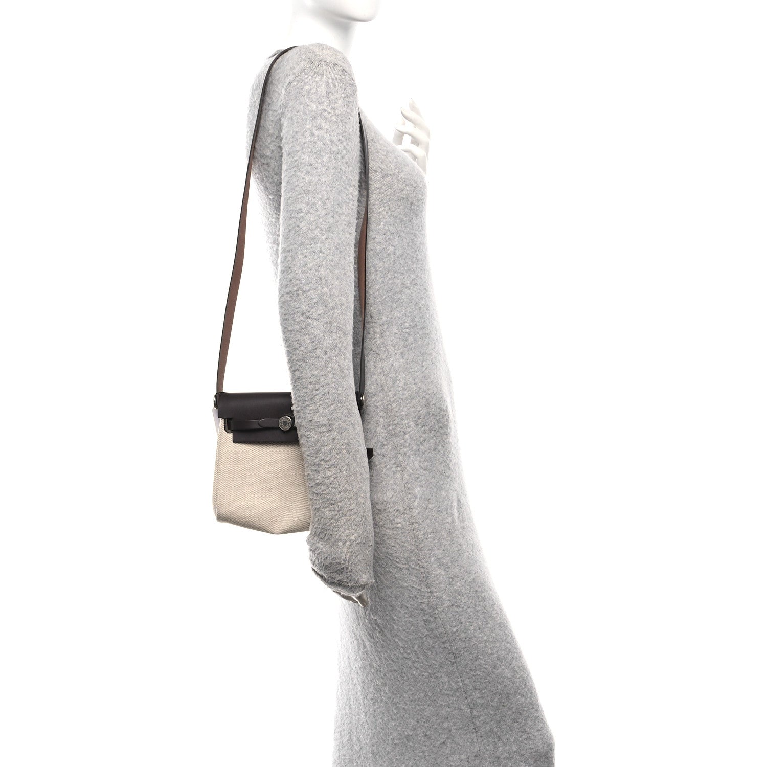Hermes Military Toile Vache Hunter Herbag Zip Retourne 20 Ecru Beige Ebene 2 of 11