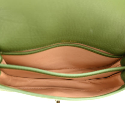 Delvaux Crispy Calfskin Mini Le Mutin Saddle Bag Green 5 of 10