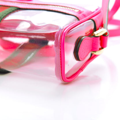 Gucci Vinyl Web Mini Ophidia Transparent Shoulder Bag Fluorescent Fuchsia 10 of 10