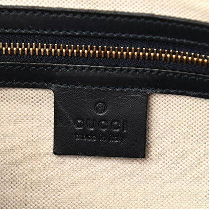 Gucci Monogram Selleria Calfskin Vintage Web Medium Boston Beige Blue 6 of 19
