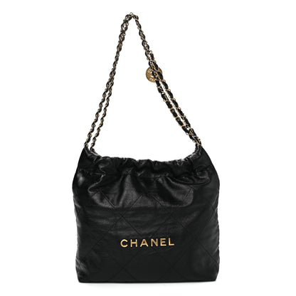 Chanel Shiny Calfskin Quilted Small Chanel 22 Black 1 of 11