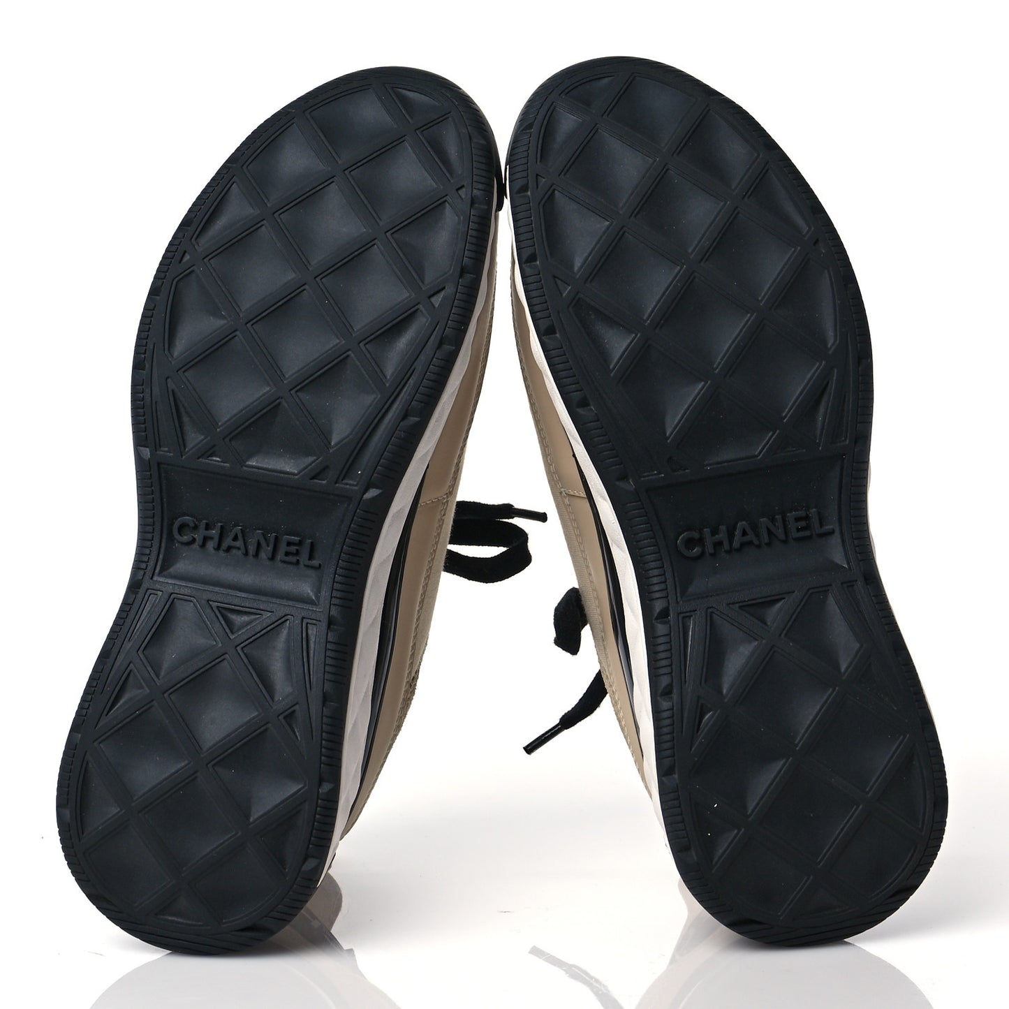 Velvet Calfskin Mixed Fibers CC Sneakers 36.5 Ivory Black