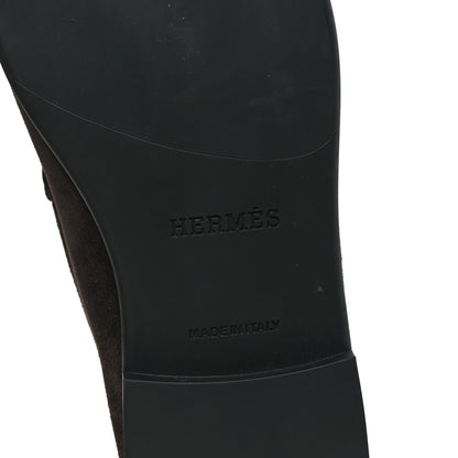 Hermes Suede Calfskin Mens Duke Loafers 44 6 of 9