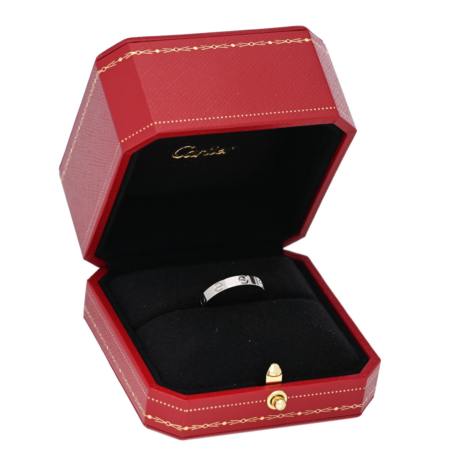 Cartier 18K White Gold 3.5mm LOVE Wedding Band Ring 56 7.5 5 of 5