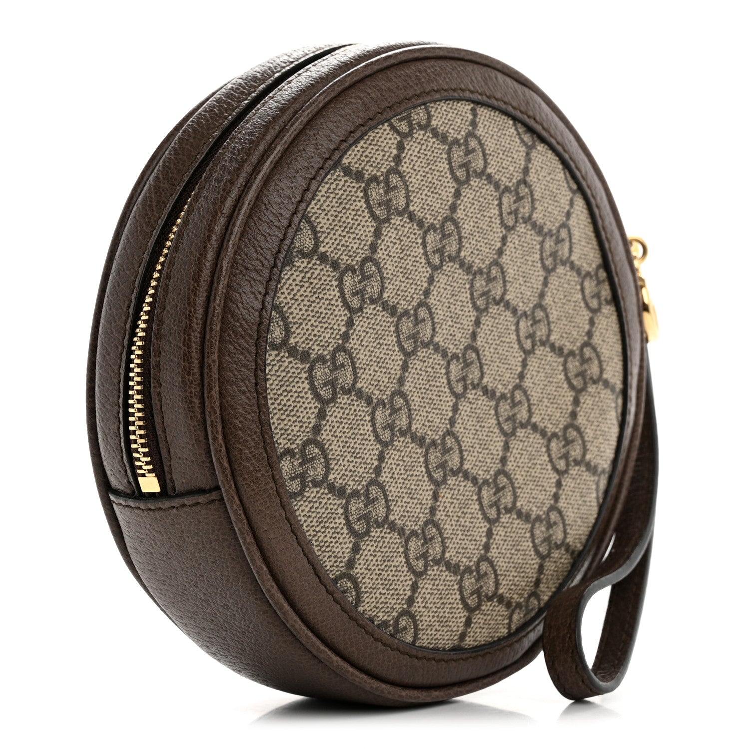 Gucci GG Supreme Monogram Web Ophidia Circle Wristlet Beige New Acero 3 of 8