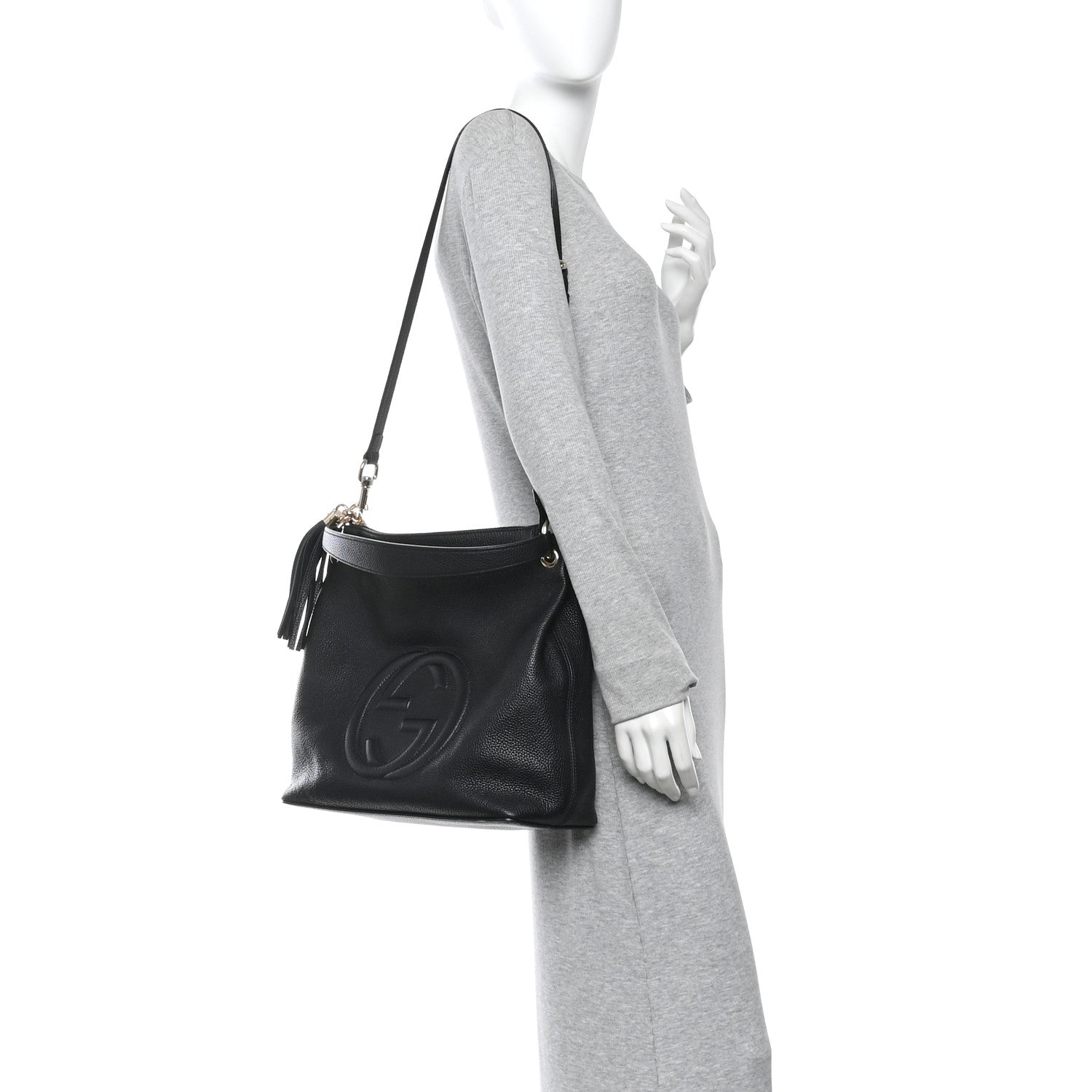 Gucci Pebbled Calfskin Large Soho Hobo Black 2 of 13