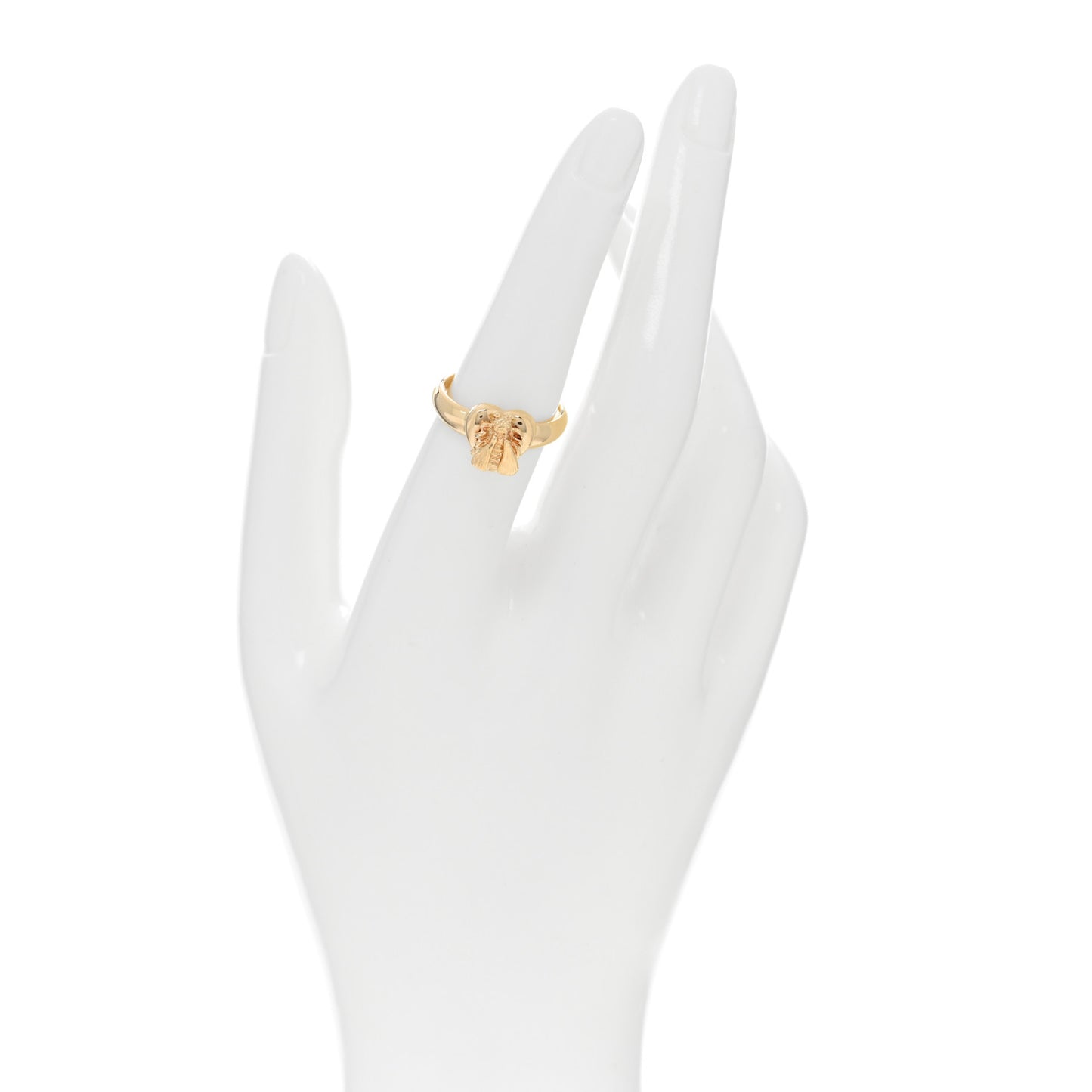18K Yellow Gold Bee Heart Ring 54 6.75