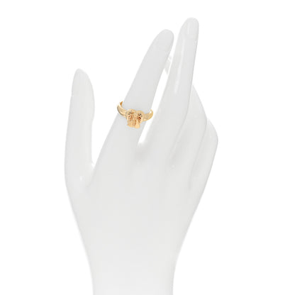 Gucci 18K Yellow Gold Bee Heart Ring 54 6.75 2 of 5