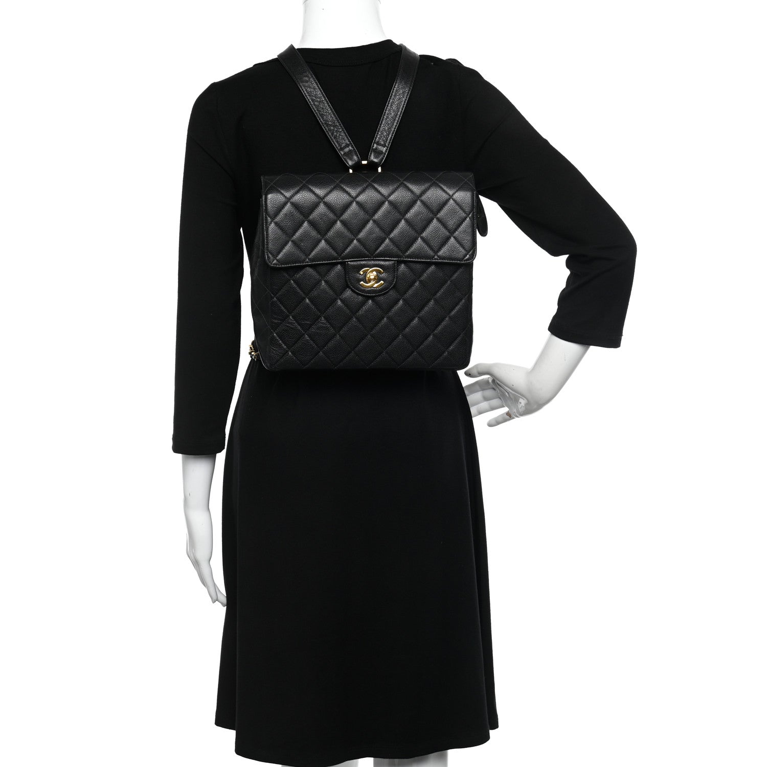 Chanel Caviar Quilted Backpack Black 2 of 12