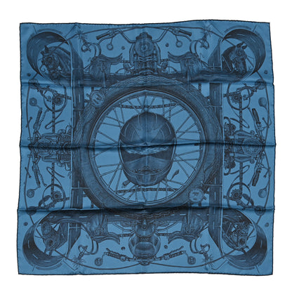 Hermes Silk Double Face Route 24 Scarf 90 Bleu Jean Marine 1 of 9
