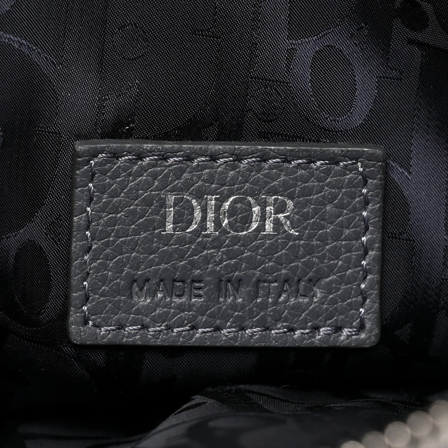 Christian Dior Calfskin Atelier Signature Print Mens Saddle Bag Grey 6 of 15