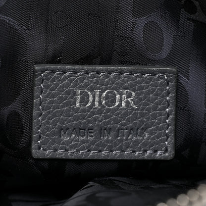 Christian Dior Calfskin Atelier Signature Print Mens Saddle Bag Grey 6 of 15