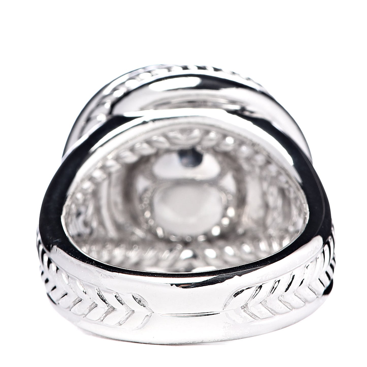 Sterling Silver Diamond Pearl 10mm Crossover Ring 54 7