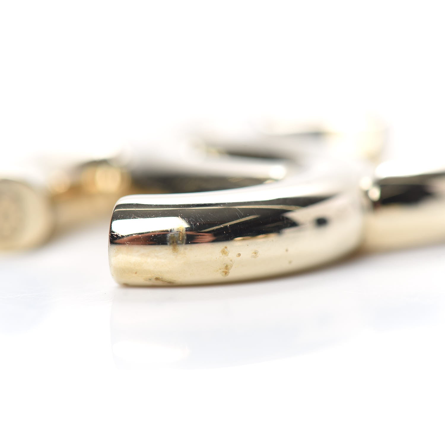 Chanel Metal Large CC Earrings Light Gold 5 of 6