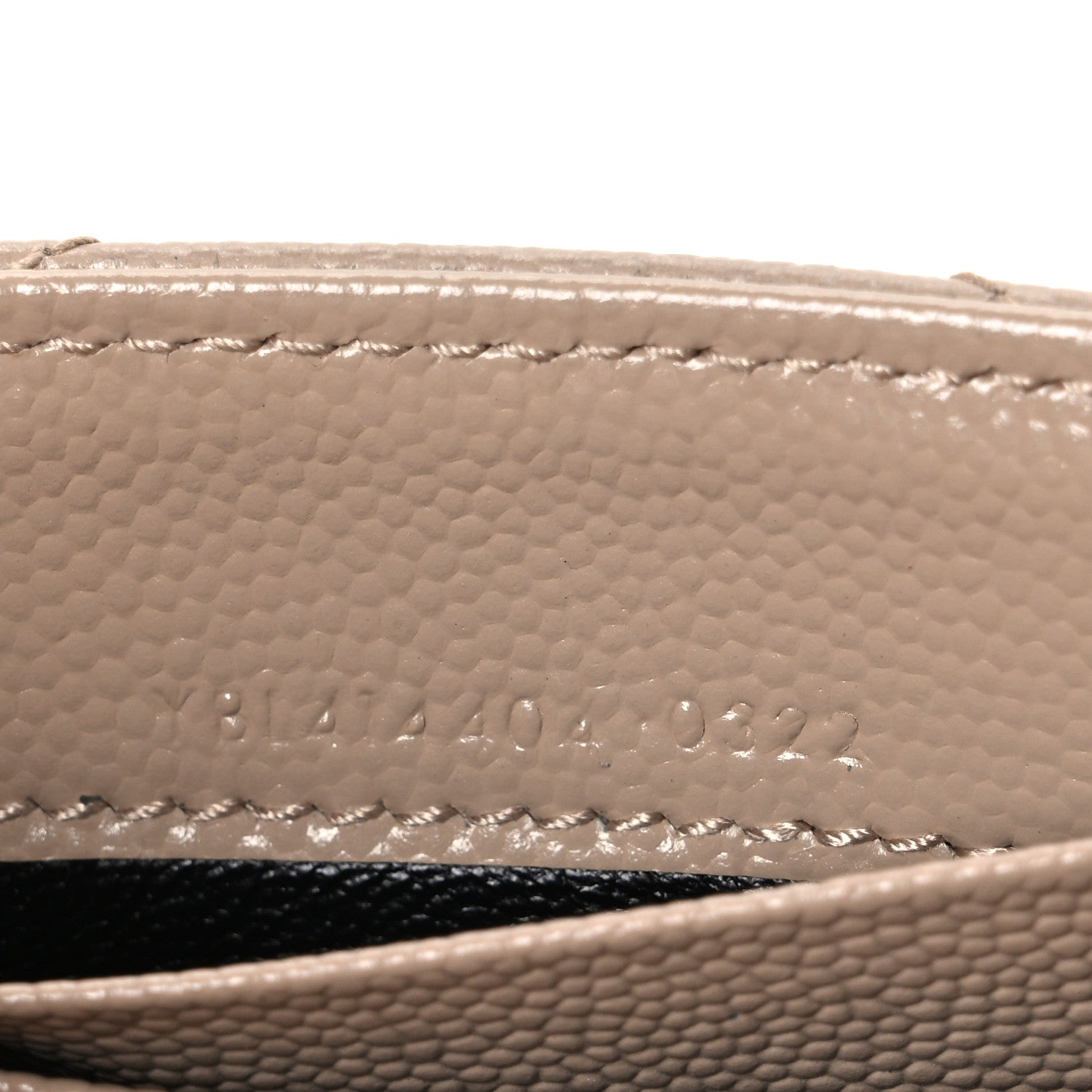 Saint Laurent Grain De Poudre Matelasse Chevron Small Monogram Envelope Wallet Dark Beige 7 of 7