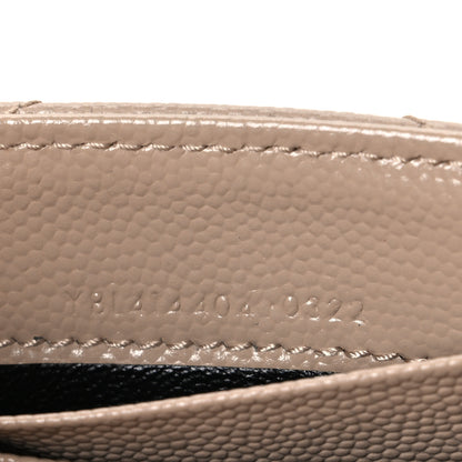 Saint Laurent Grain De Poudre Matelasse Chevron Small Monogram Envelope Wallet Dark Beige 7 of 7