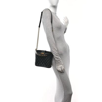 Chanel Calfskin Quilted Boy Bucket Bag Black 2 of 10