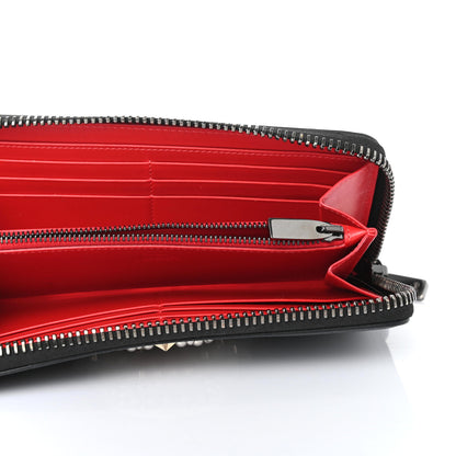 Christian Louboutin Calfskin Ecusson Panettone Zip Around Wallet Black 4 of 4