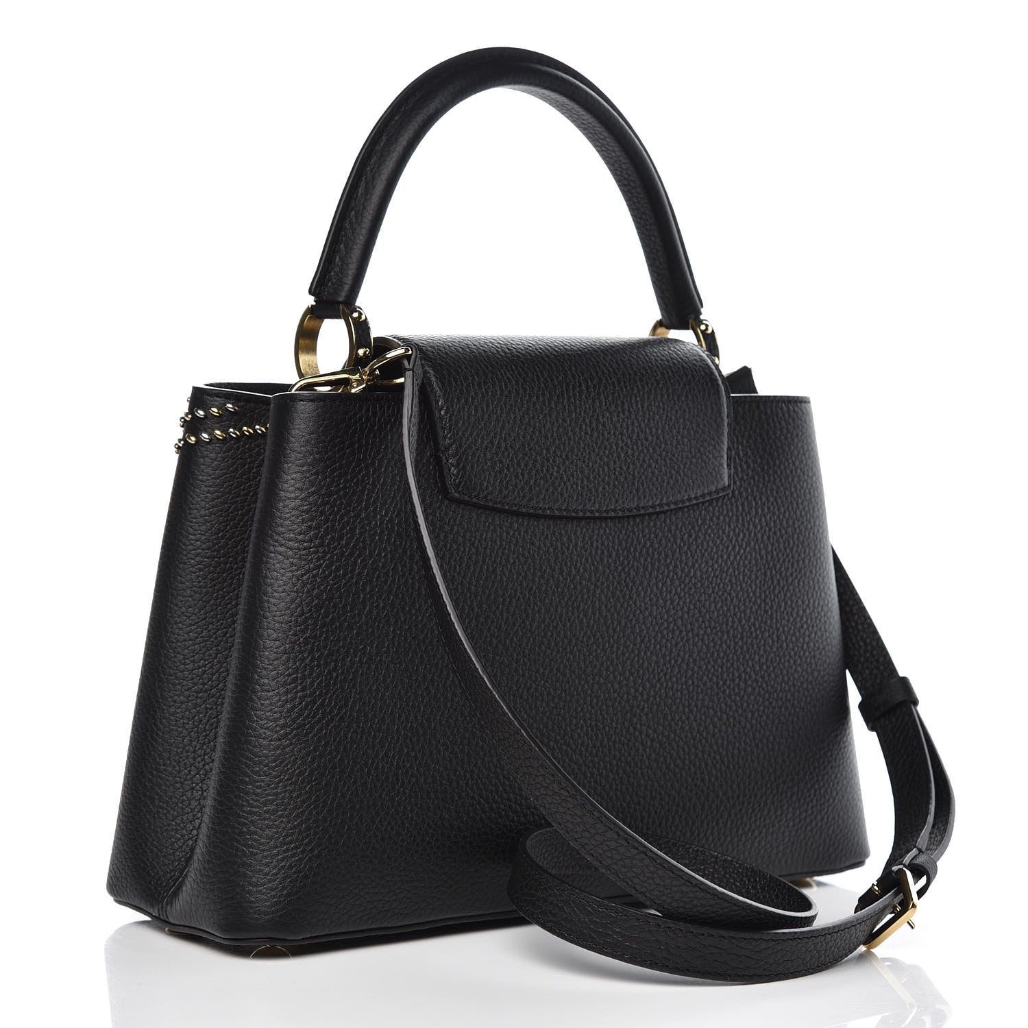 Louis Vuitton Taurillon Fleur De Lys Capucines PM Black 4 of 8