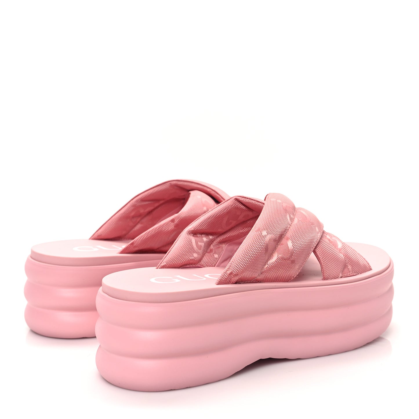 GG Nylon Platform Slide Sandals 39 Hopeful Pink