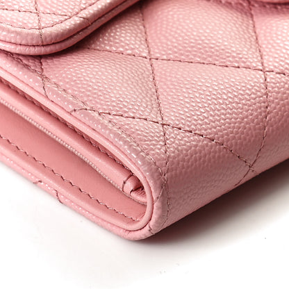 Chanel Caviar Quilted Medium Flap Wallet Pink 16 of 23
