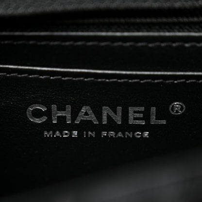 Chanel Printed Denim Quilted Flower Mini Rectangular Flap Black 6 of 11