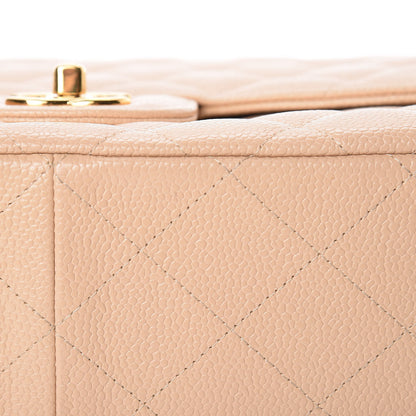 Chanel Caviar Quilted Jumbo Single Flap Beige Clair 11 of 14