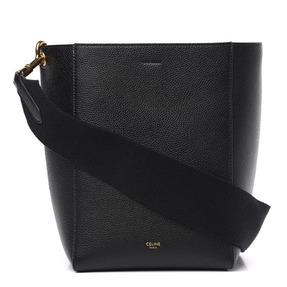 Celine Soft Grained Calfskin Small Sangle Bucket Bag Black 1 of 10