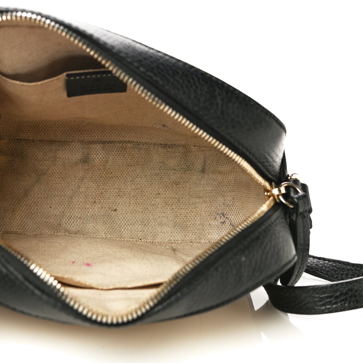 Gucci Dollar Calfskin Bi-Color Small Soho Disco Bag Mystic White Black 5 of 22