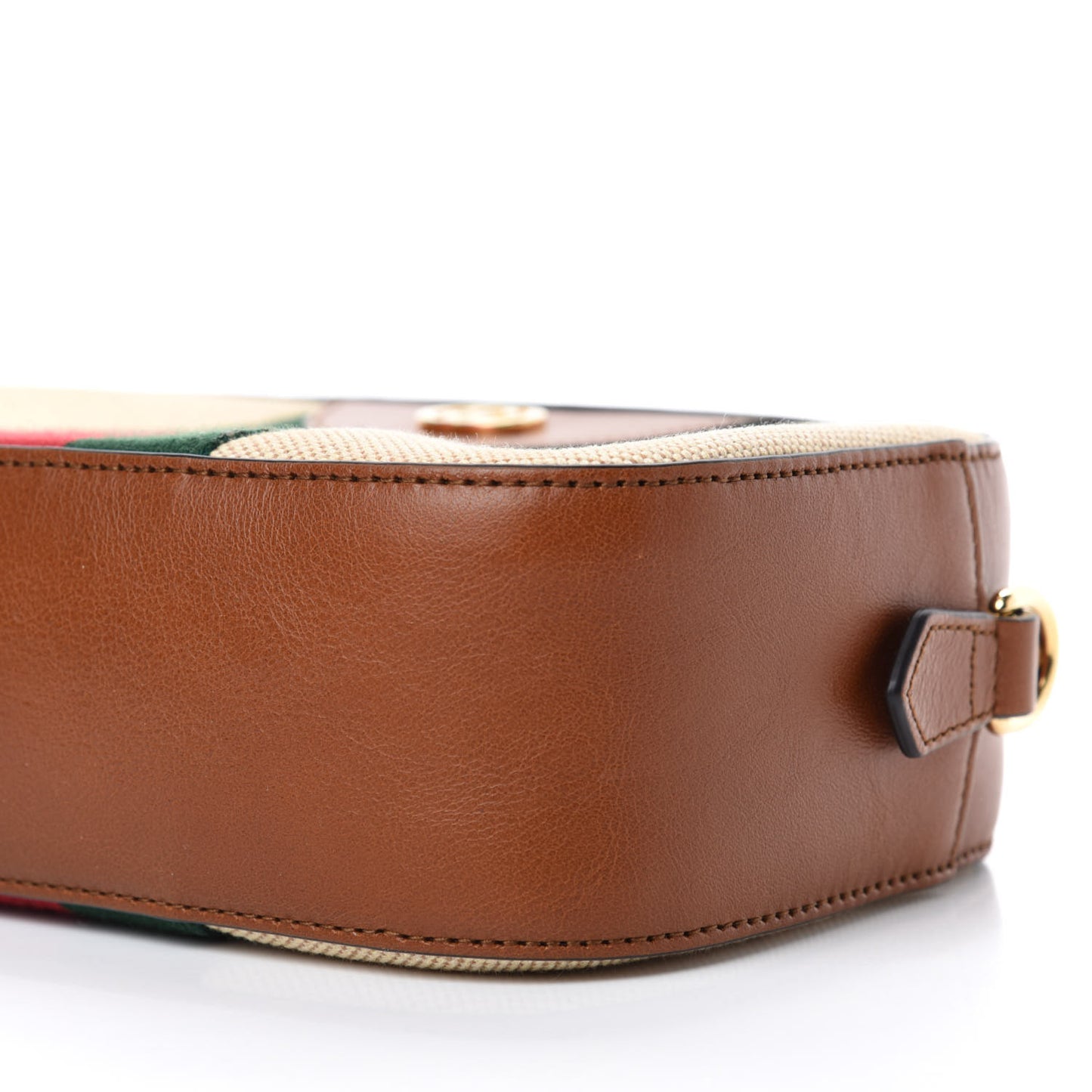Vintage Canvas Web Shoulder Bag Sand Cuir