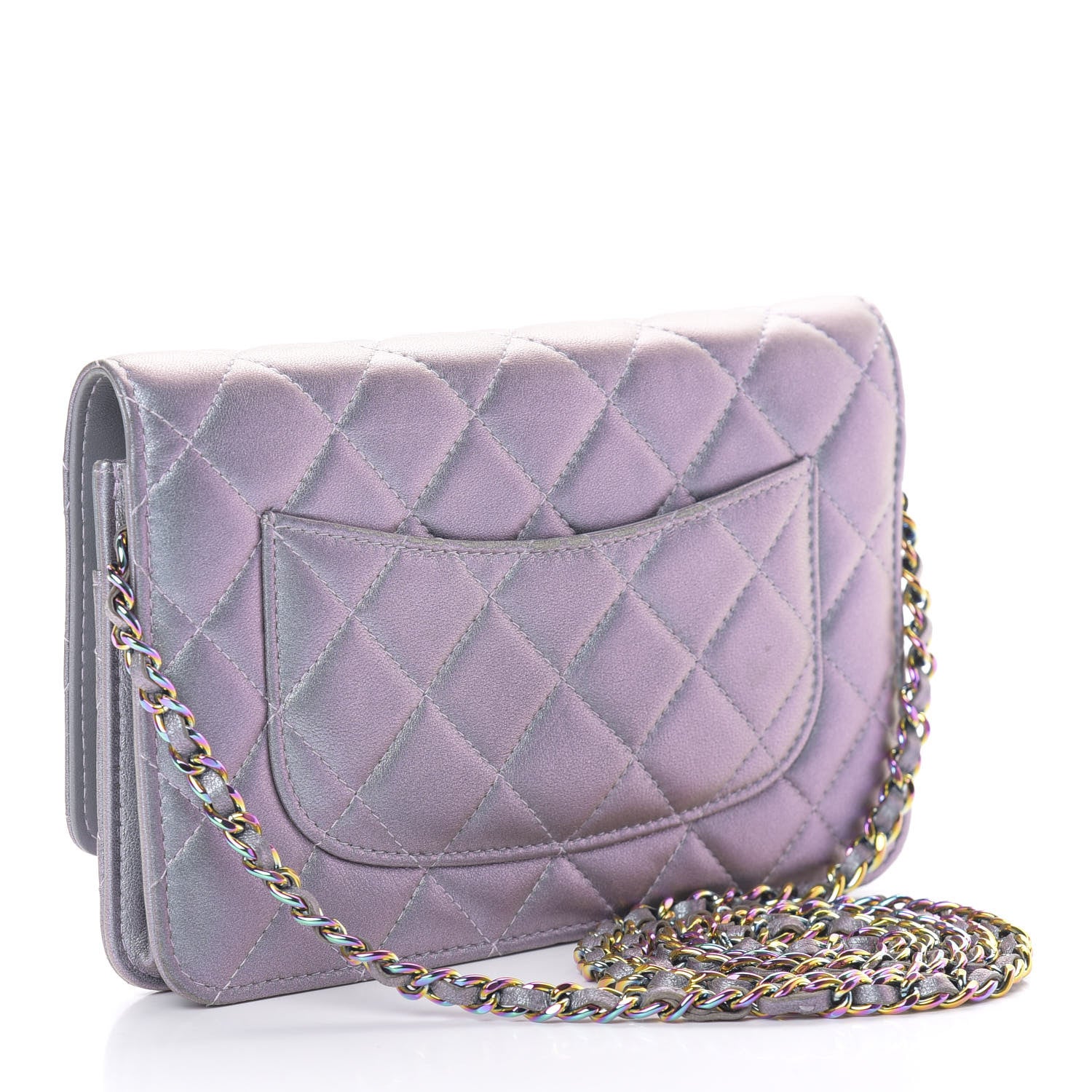 Chanel Iridescent Lambskin Quilted Reissue Wallet On Chain WOC Light Purple 3 of 15