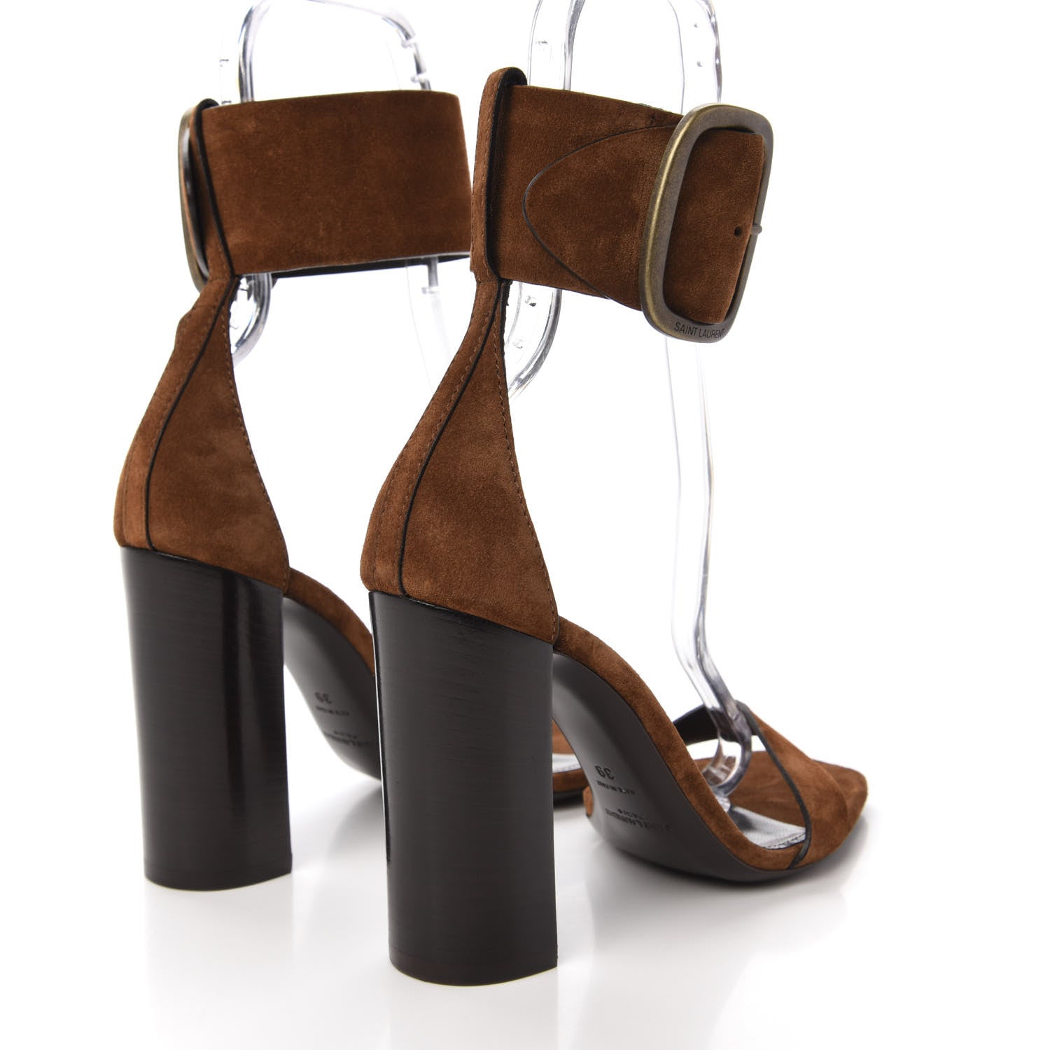 Saint Laurent Suede Otterproof LouLou 105 Buckle Sandals 39 Land 4 of 9