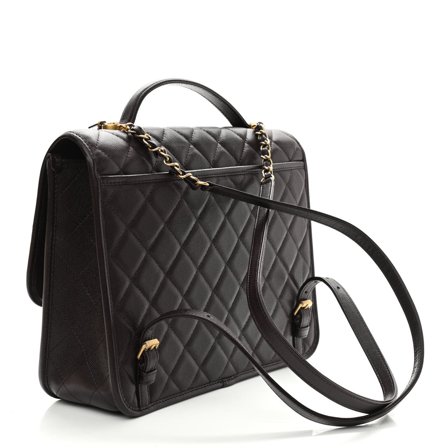 Caviar Quilted School Memory Backpack Black