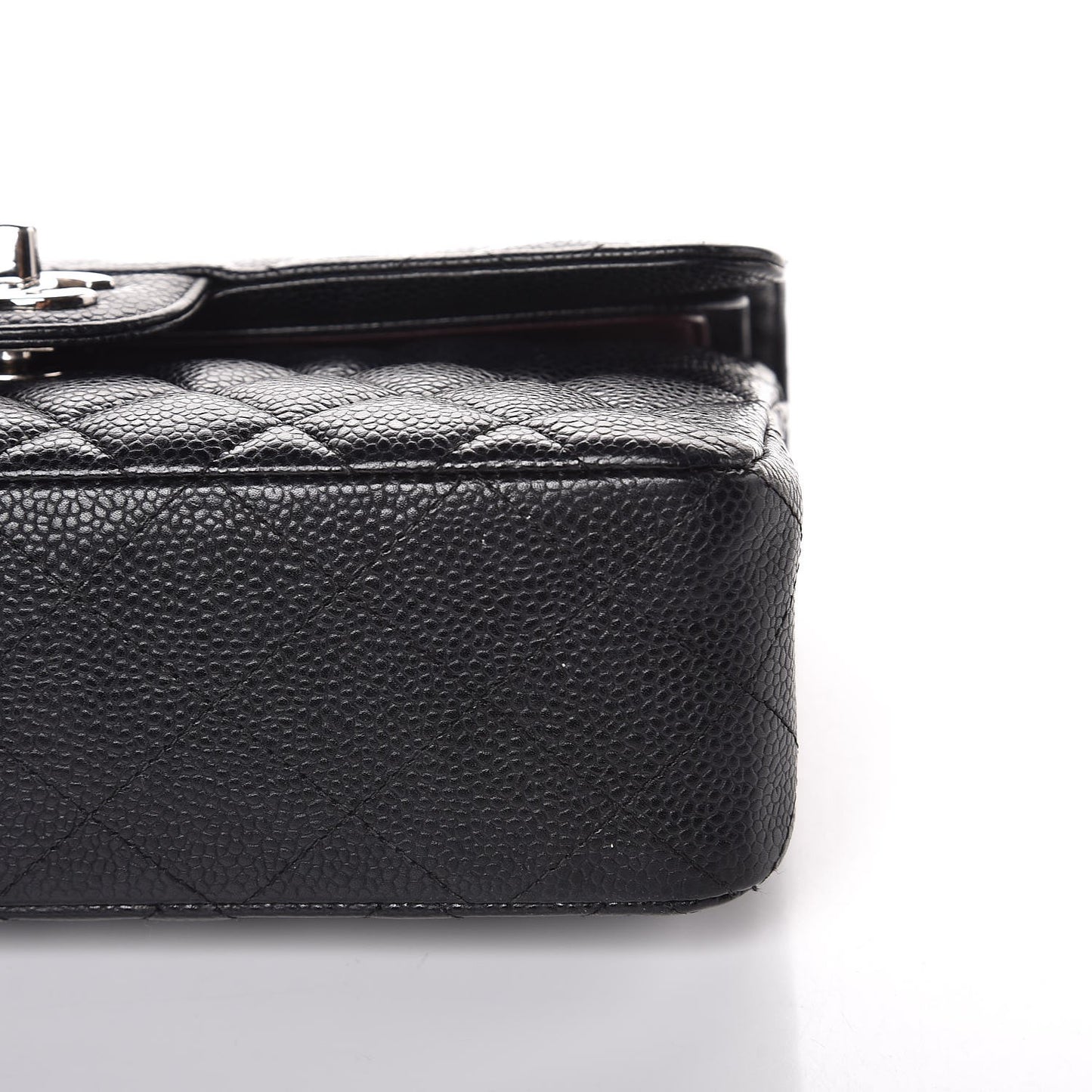 Caviar Quilted Small Double Flap Black