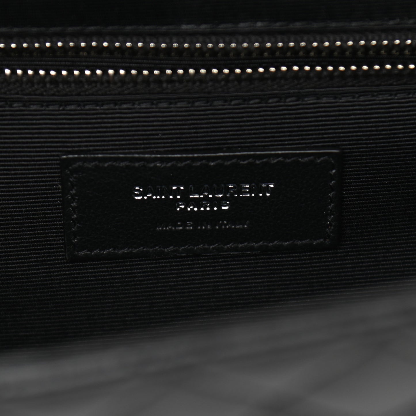 Grain De Poudre Textured Mixed Matelasse Large Triquilt Monogram Satchel Black
