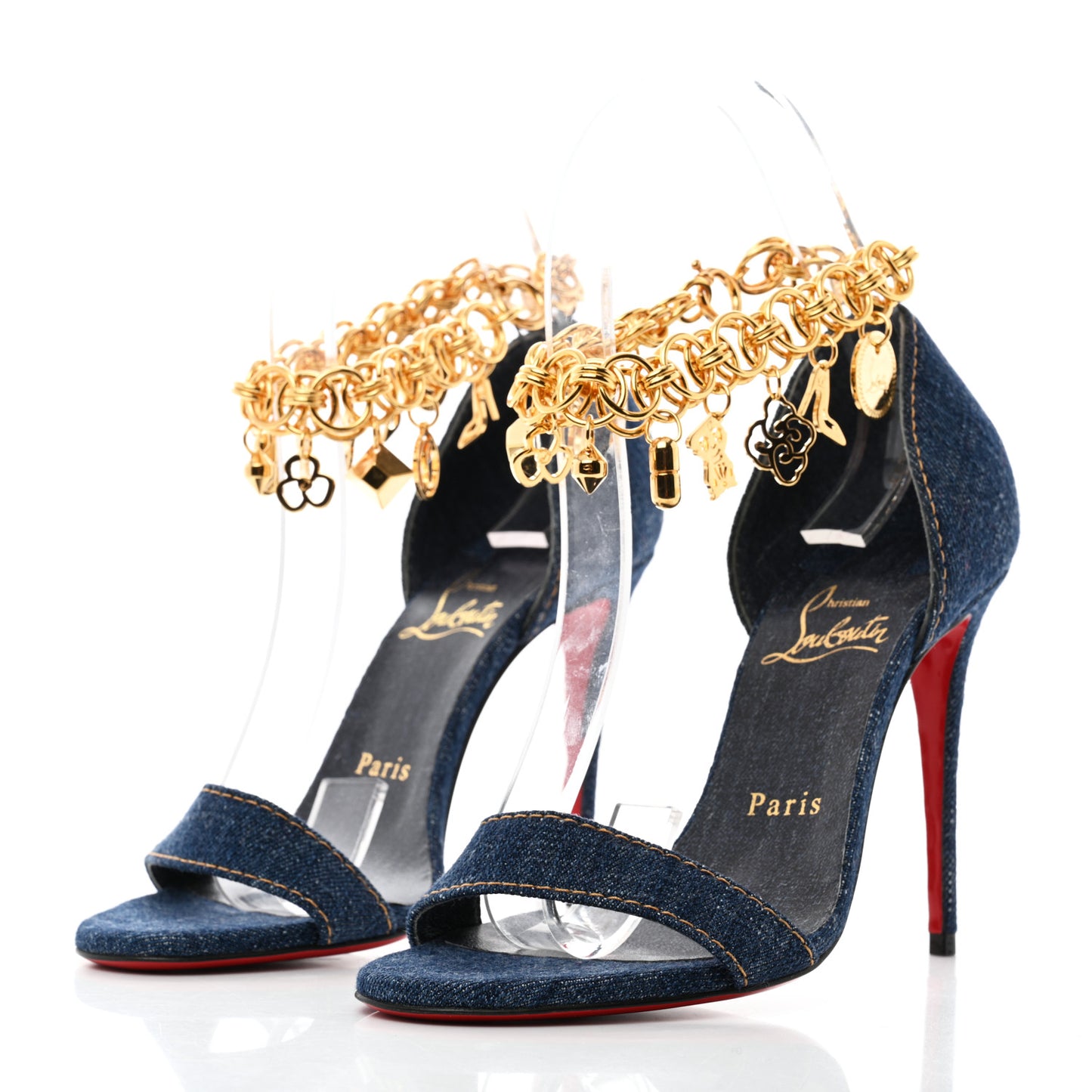 Denim Gourmi 100 Sandals 36 Blue Gold