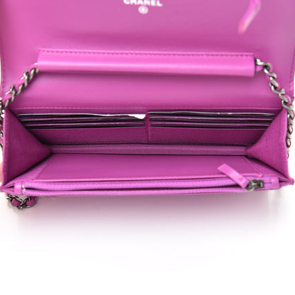 Chanel Lambskin Quilted Boy Wallet On Chain WOC Dark Pink 5 of 12