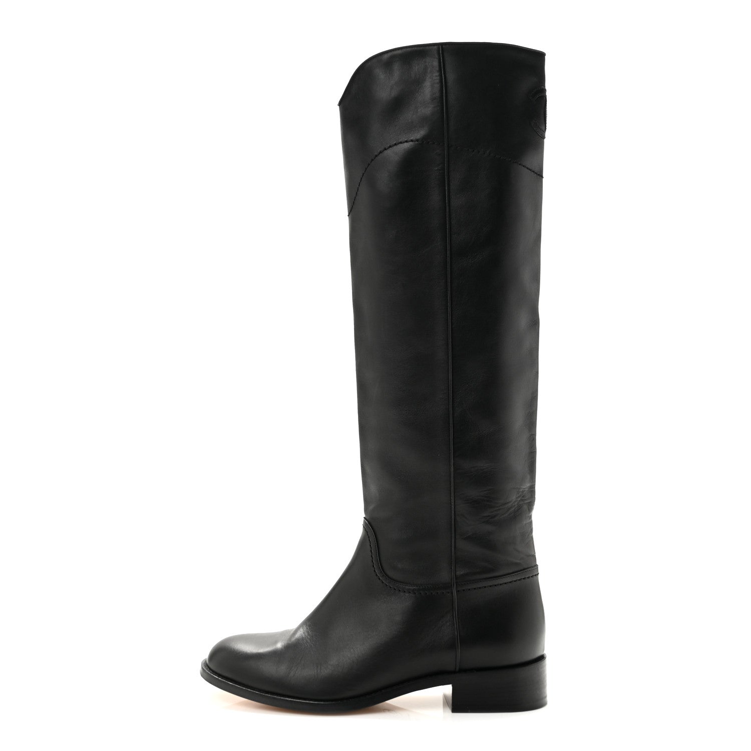 Chanel Calfskin Ascot Riding Boots 39.5 Black 1 of 9