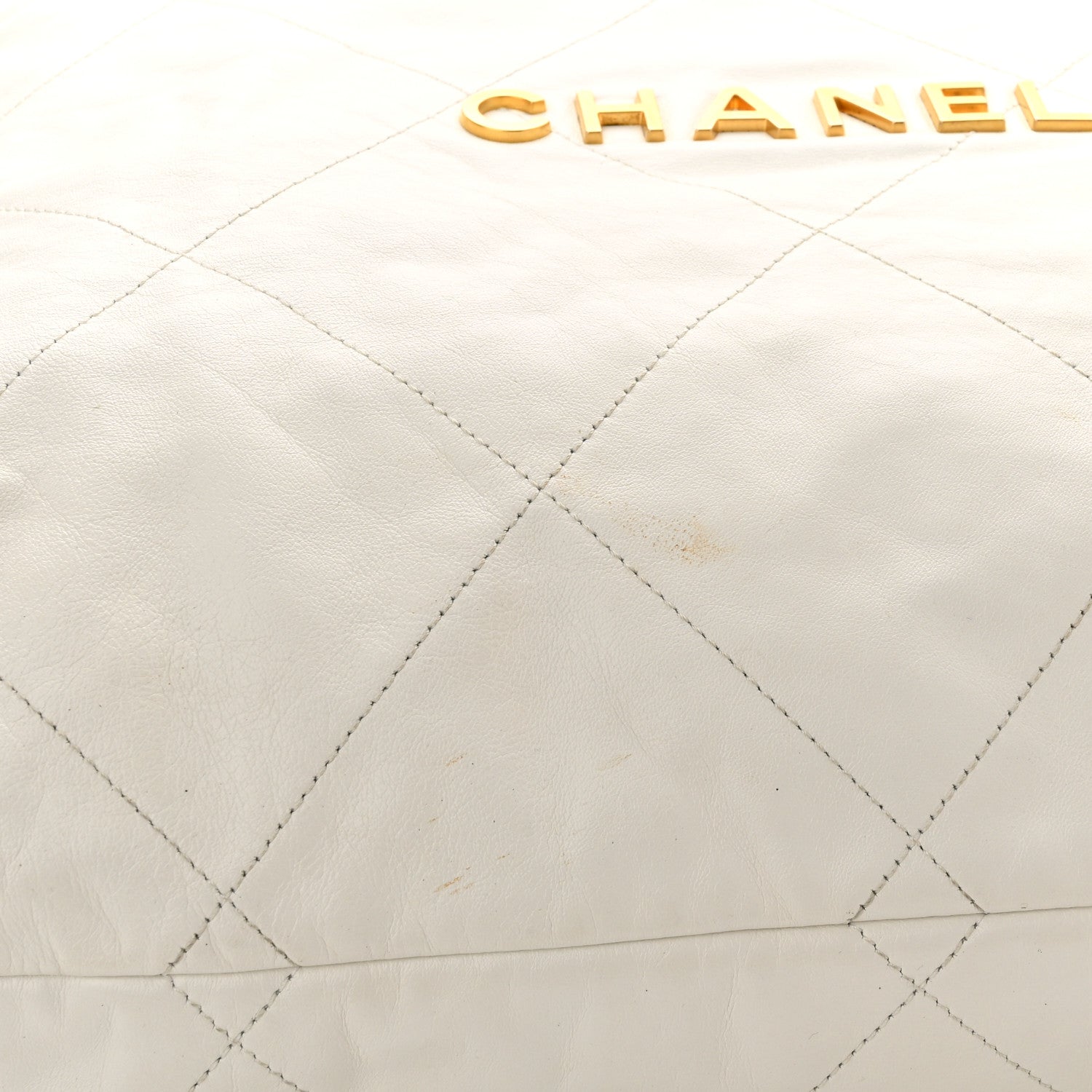 Chanel Shiny Calfskin Quilted Large Chanel 22 White 13 of 13